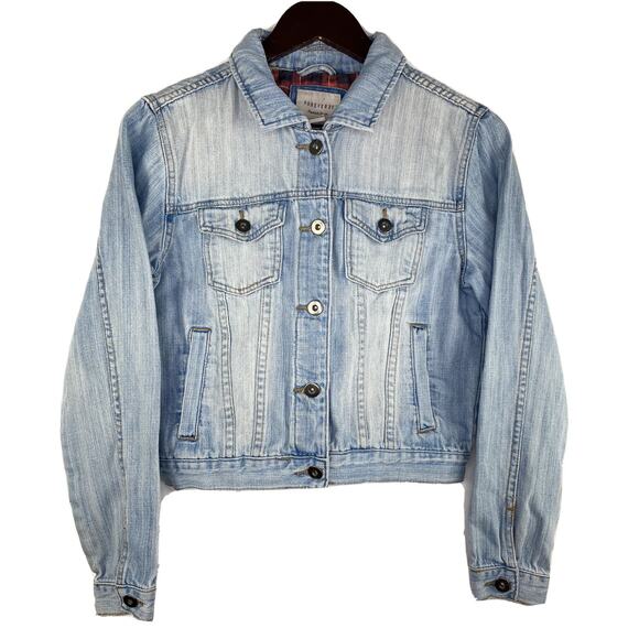 Forever 21 Jackets & Blazers - Forever 21 PREMIUM DENIM Spike Stud Distressed Jacket Sz Small Womens Biker Y2K